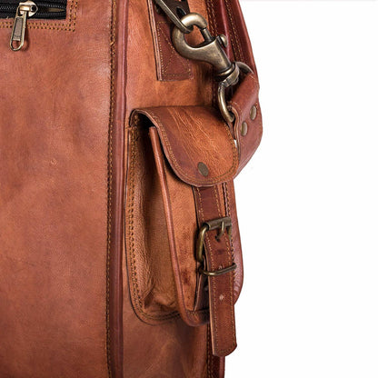 RAHAN VINTAGE Porte-documents en cuir fait main pour hommes marron. (Expédition le jour même)