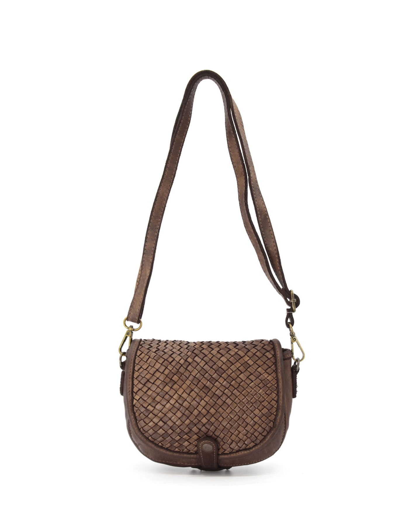 Braun ROSALINE S● Mini Umhängetasche aus Leder für Damen – Handgefertigte Crossbody-Tasche Sacktaschen.com