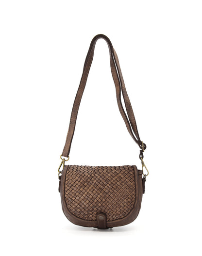 Braun ROSALINE S● Mini Umhängetasche aus Leder für Damen – Handgefertigte Crossbody-Tasche Sacktaschen.com