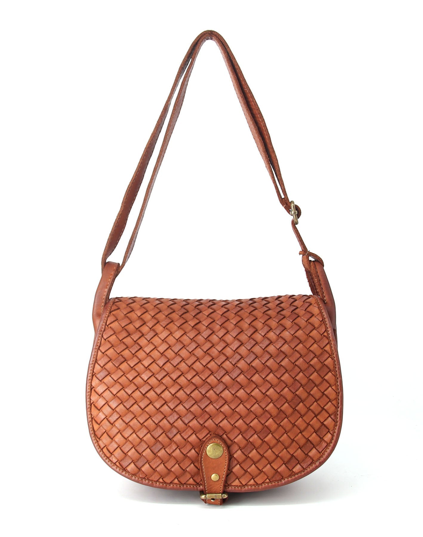 Cognac ROSALINE● Leder-Umhängetasche & Crossbody-Tasche für Damen im Retro-Stil Sacktaschen.com
