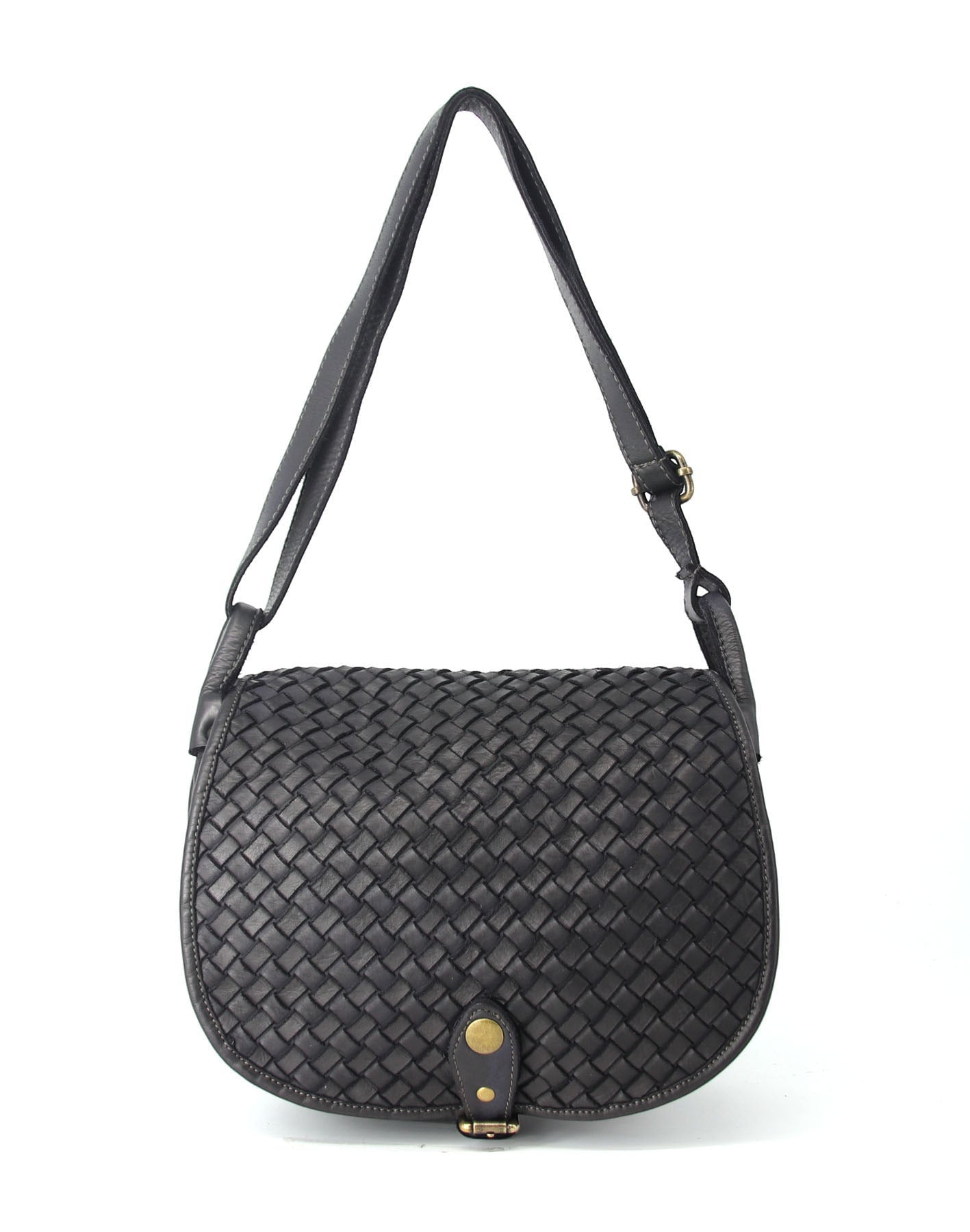 Schwarz ROSALINE● Leder-Umhängetasche & Crossbody-Tasche für Damen im Retro-Stil Sacktaschen.com