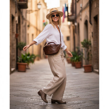 TORINO● Große Lederbauchtasche für damen m. RV. Sacktaschen.com