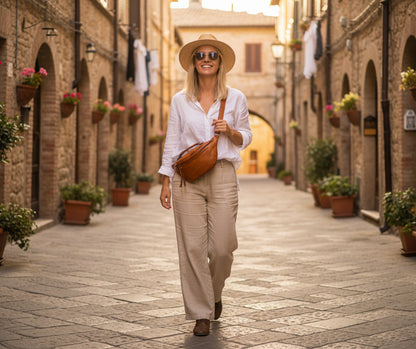 TORINO● Große Lederbauchtasche für damen m. RV. Sacktaschen.com