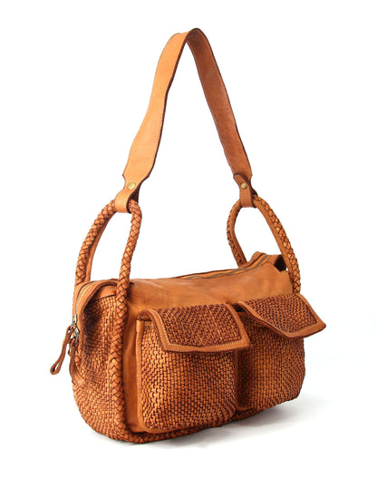 FESCO● Mittelgroß Schultertasche Leder für Damen – Handgefertigte Umhängetasche aus Italien Sacktaschen.com