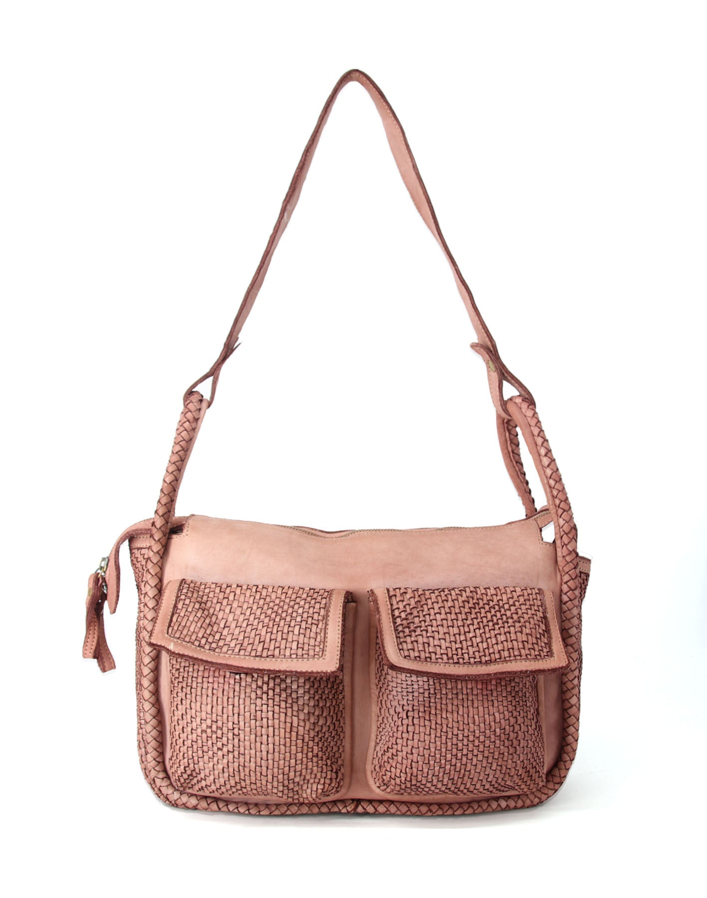 Pink FESCO● Mittelgroß Schultertasche Leder für Damen – Handgefertigte Umhängetasche aus Italien Sacktaschen.com