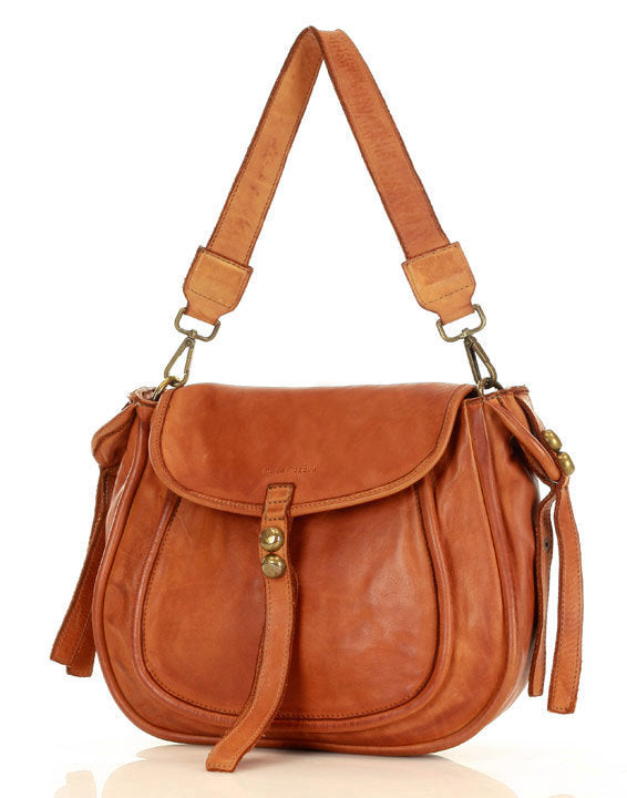 COMO● Ladies shoulder bag saddle bag made from vintage leather in boho style
