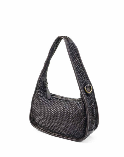 schwarz MATTI● Geflochtene Schultertasche Leder Damen – Stilvolle 3-in-1 Flexibilität Sacktaschen.com