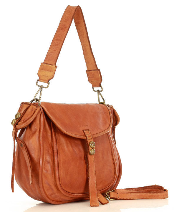 COMO● Ladies shoulder bag saddle bag made from vintage leather in boho style