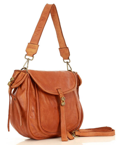 COMO● Ladies shoulder bag saddle bag made from vintage leather in boho style