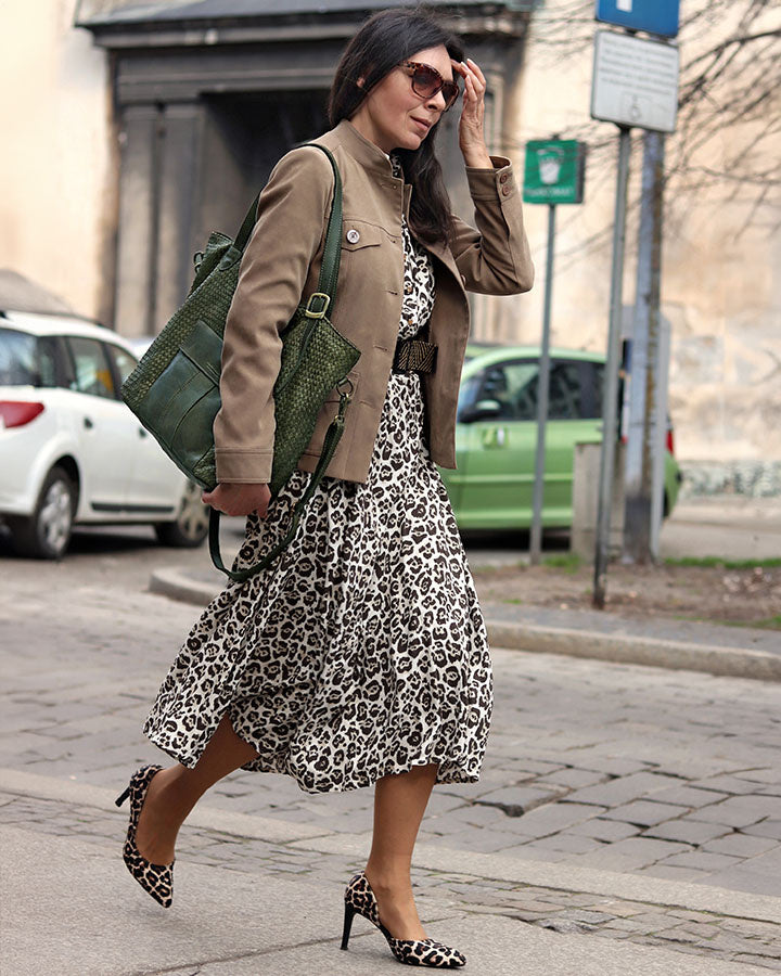 MEDICI. Damen Shopper-Tasche aus geflochtenem Naturleder