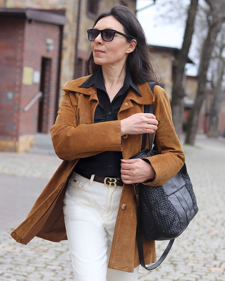 MEDICI. Damen Shopper-Tasche aus geflochtenem Naturleder