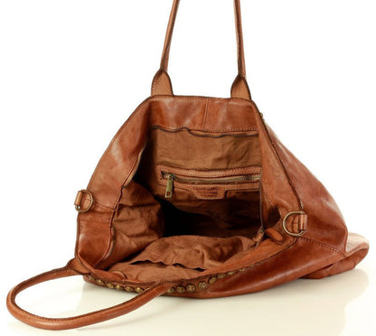 CAMILLE™ Shopper Ledertasche mit reißverschluss & nieten Sacktaschen.com