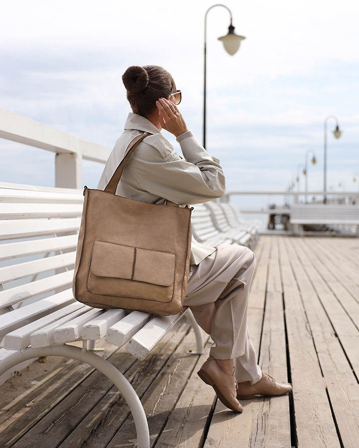 TOTE MODENA™ Damen Leder Tote Tasche für den Alltag