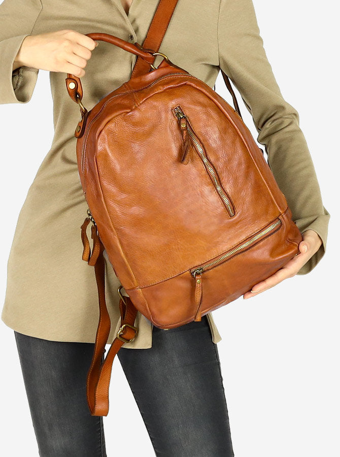 Sac a clearance dos cuir camel