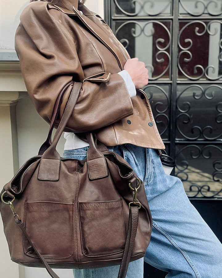 SIENA 2 Leder Damen Shopper Tote mit vielen Taschen