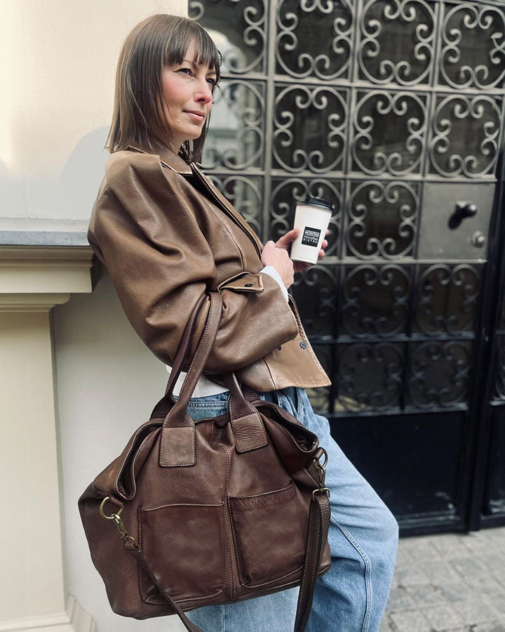 SIENA 2 Leder Damen Shopper Tote mit vielen Taschen