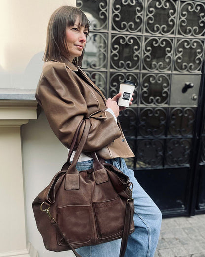 SIENA 2 Leder Damen Shopper Tote mit vielen Taschen