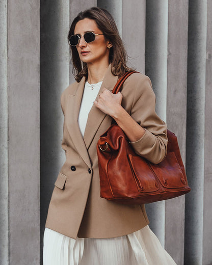 SIENA 2 Leder Damen Shopper Tote mit vielen Taschen