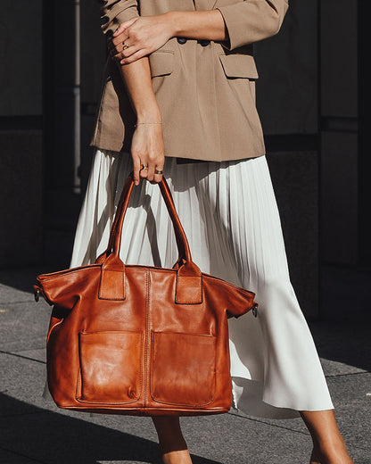 SIENA 2 Leder Damen Shopper Tote mit vielen Taschen