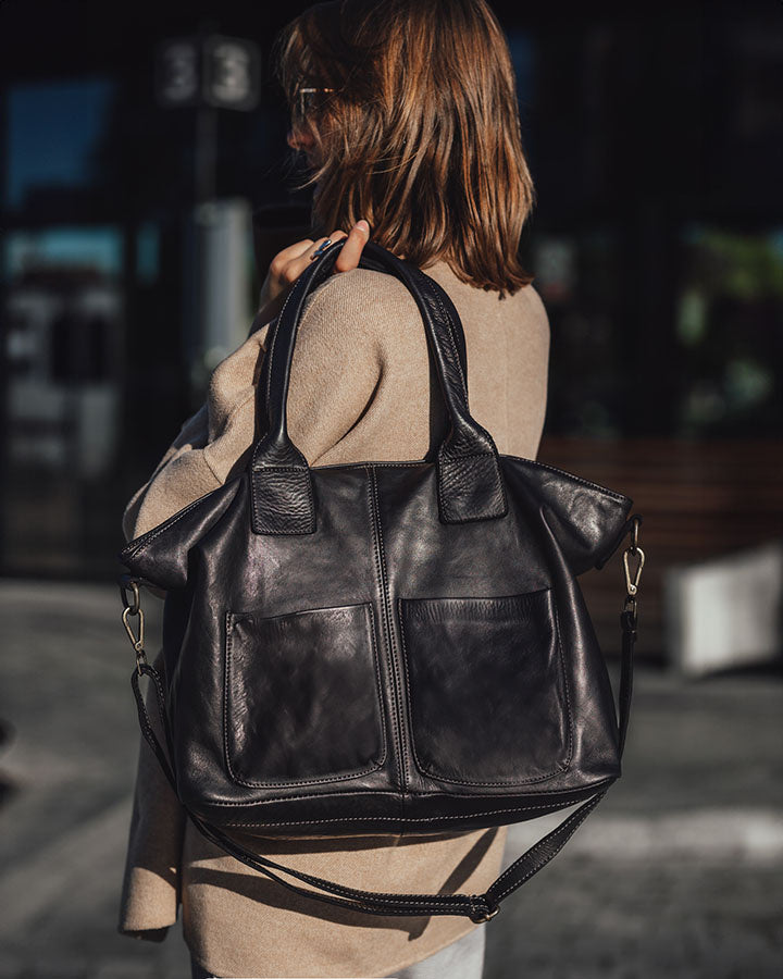 SIENA 2 Leder Damen Shopper Tote mit vielen Taschen