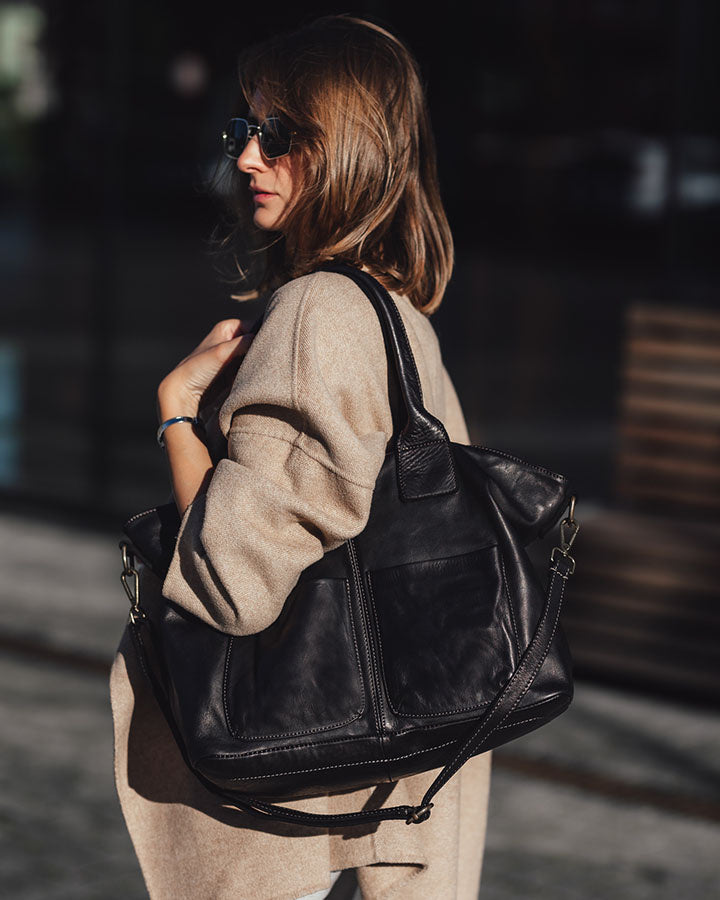 SIENA 2 Leder Damen Shopper Tote mit vielen Taschen