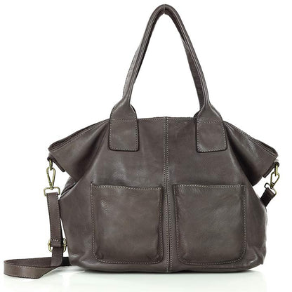 SIENA 2 leather ladies shopper tote with many pockets