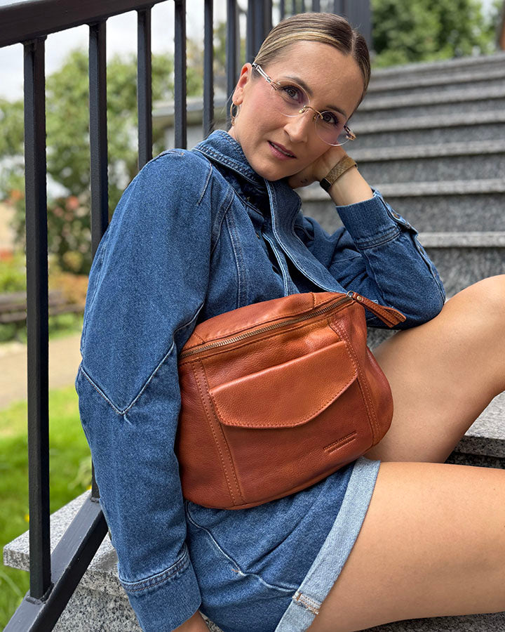 TONALE™ Große Leder Crossbody Nierentasche für Damen XL