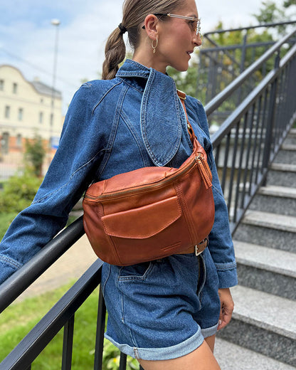 TONALE™ Große Leder Crossbody Nierentasche für Damen XL