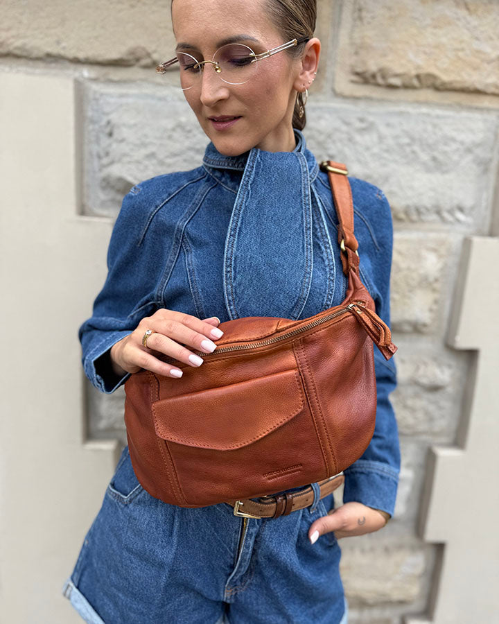 TONALE™ Große Leder Crossbody Nierentasche für Damen XL