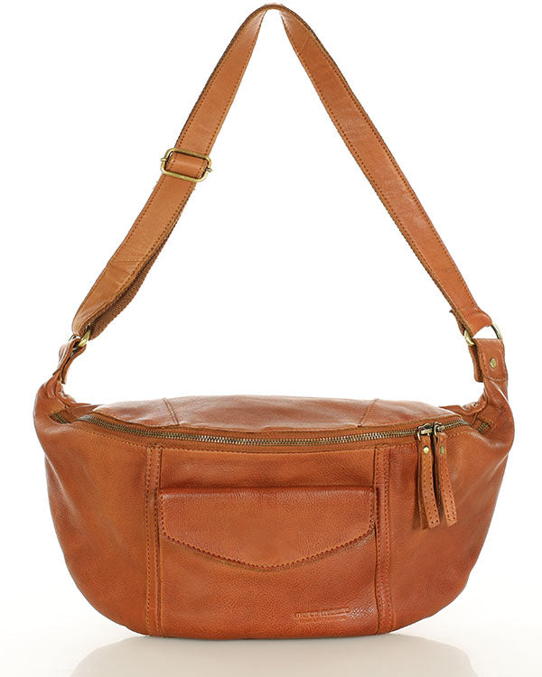 Donkerblauwe leren schoudertas voor dames – ruime crossbody tas met gr Donkerblauwe leren schoudertas voor dames – ruime crossbody tas met gr