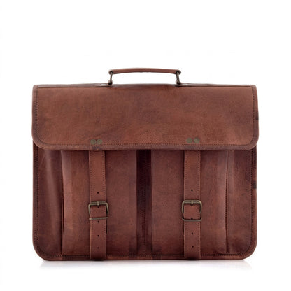 RHIVAN VINTAGE – Große Lederaktentasche aus Echtleder für Damen und Herren 17"