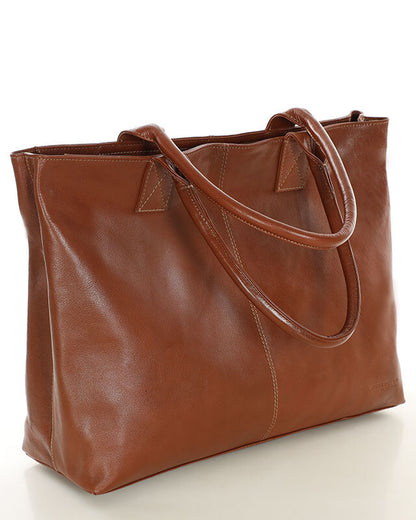 TOTE BUSINESS II. Elegante Leder Businesstasche Henkeltasche mit hohen Griffen