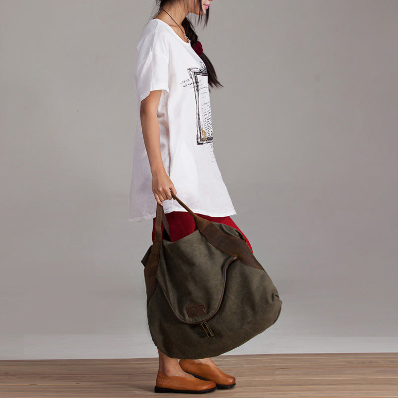 MARK I. Damen Schultertasche Canvas – großer Vintage Shopper für Alltag, Büro & Uni Sacktaschen.com