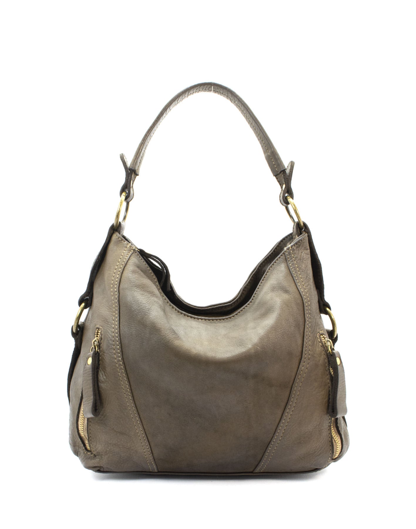 beige-taupe LADOORA● Elegante Leder-Umhängetasche: Italienische Handwerkskunst aus der Toskana Sacktaschen.com
