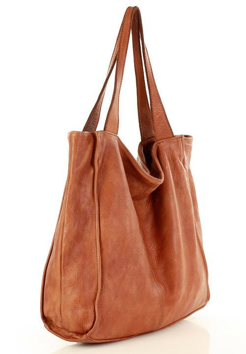 SOHO TOSCA● Klassische Hobo Shopper Tasche Damen aus weichem italienischem Leder Sacktaschen.com