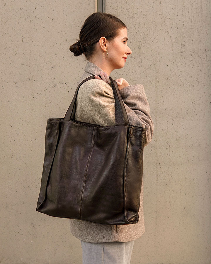 SOHO TOSCA● Einfache Shopper Tasche für Damen aus italienisches Leder