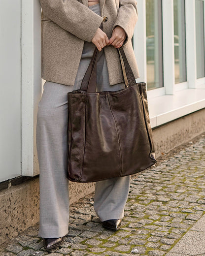 SOHO TOSCA● Einfache Shopper Tasche für Damen aus italienisches Leder