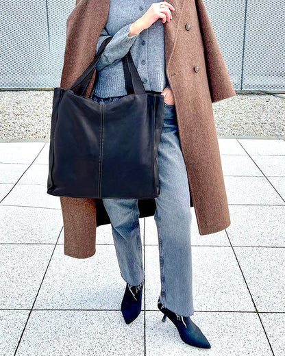 SOHO TOSCA● Einfache Shopper Tasche für Damen aus italienisches Leder