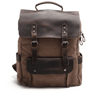 VINTAGE TAR Canvas-Rucksack für Damen in Braun – Vorderansicht
