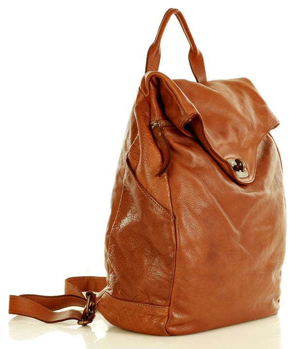 (EXPRESS) PRATO. Large vintage urban backpack leather for women & men