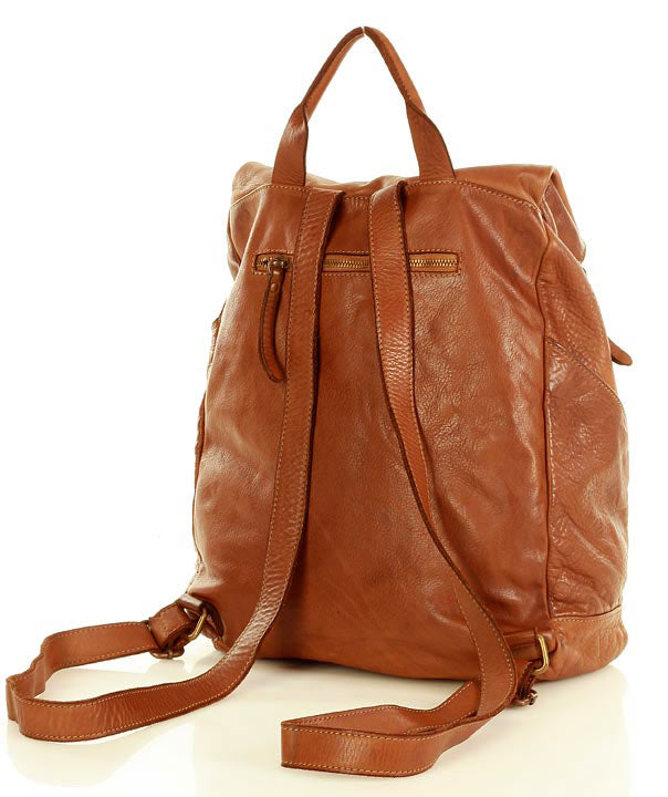 (EXPRESS) PRATO. Large vintage urban backpack leather for women & men