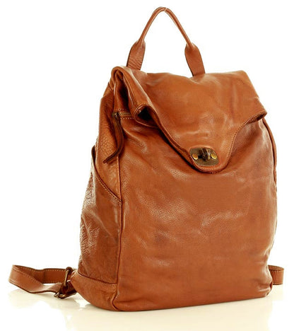 (EXPRESS) PRATO. Large vintage urban backpack leather for women & men
