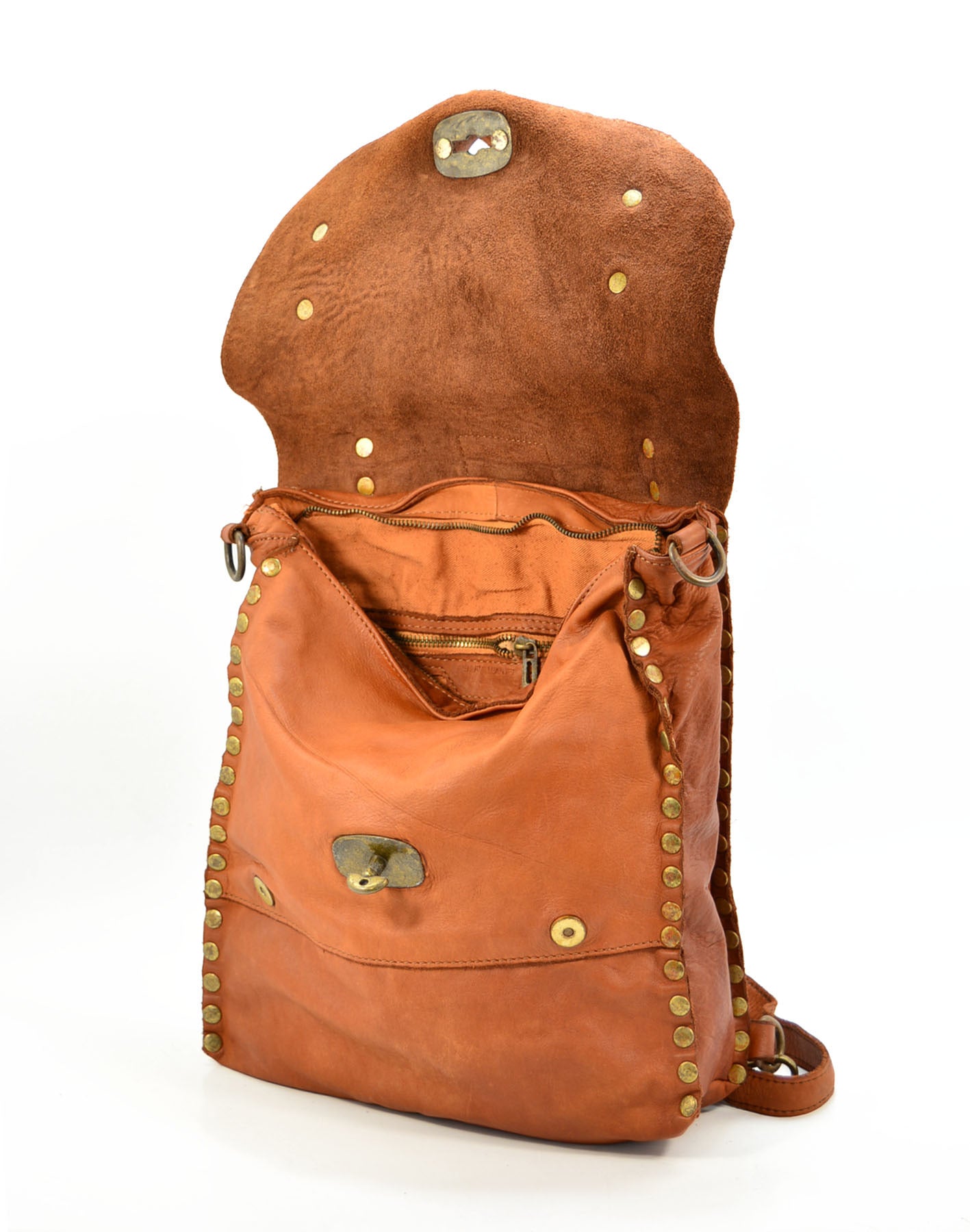 LECCIO● 2-in-1 Vintage Lederrucksack für Damen im Boho-Stil. Sacktaschen.com