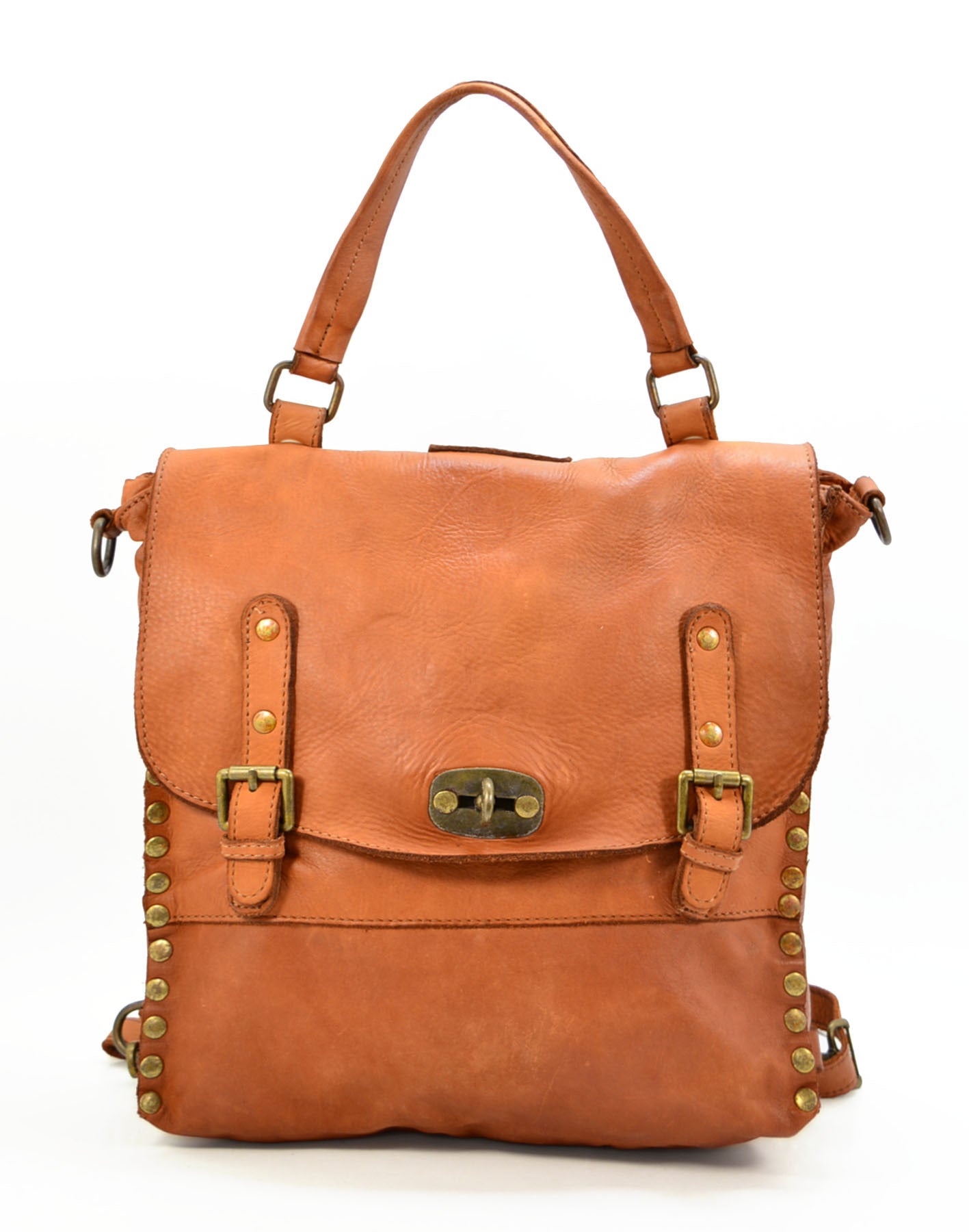 LECCIO – Women's 2-in-1 Leather Backpack with Studs – Sacktaschen