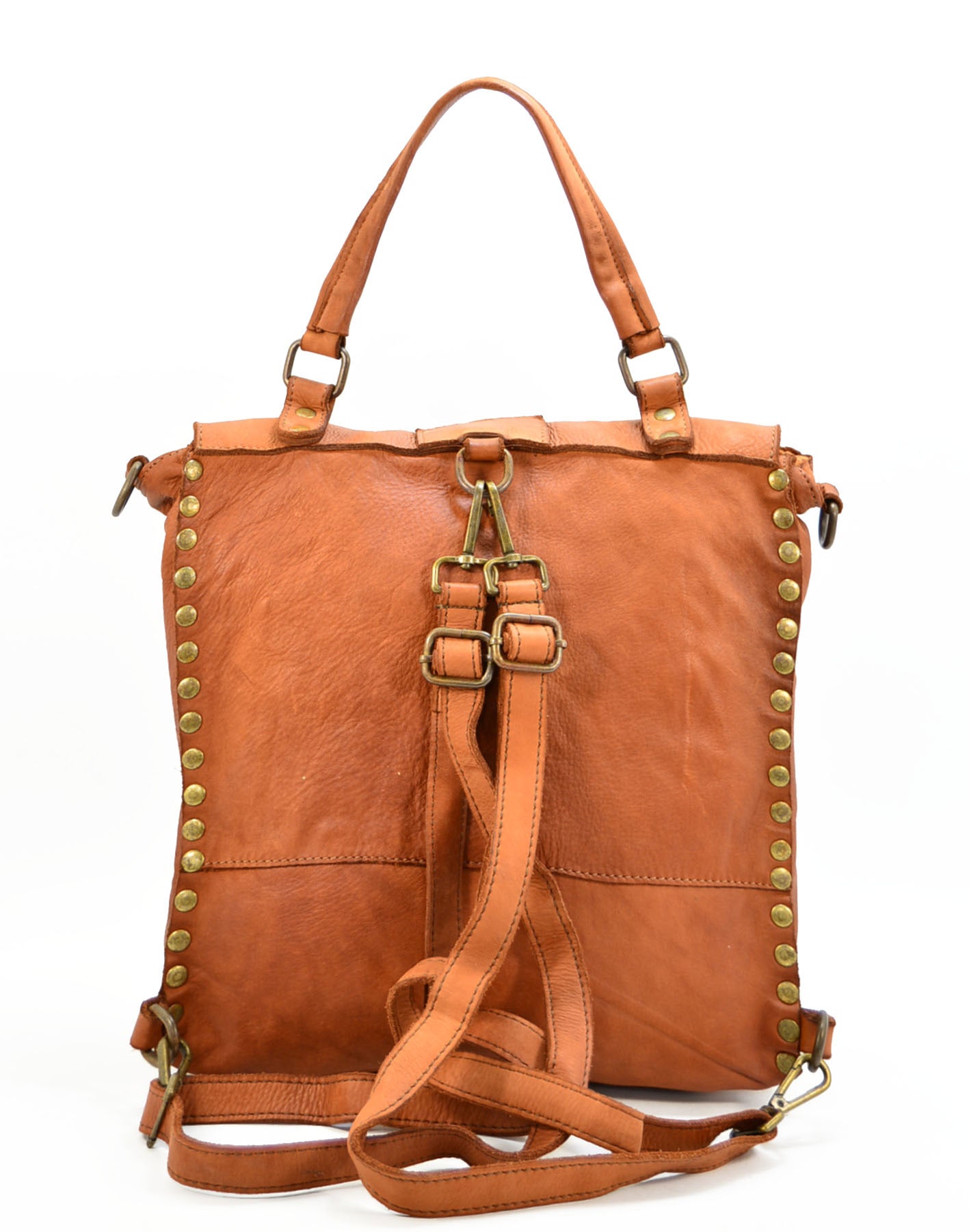 LECCIO – Women's 2-in-1 Leather Backpack with Studs – Sacktaschen