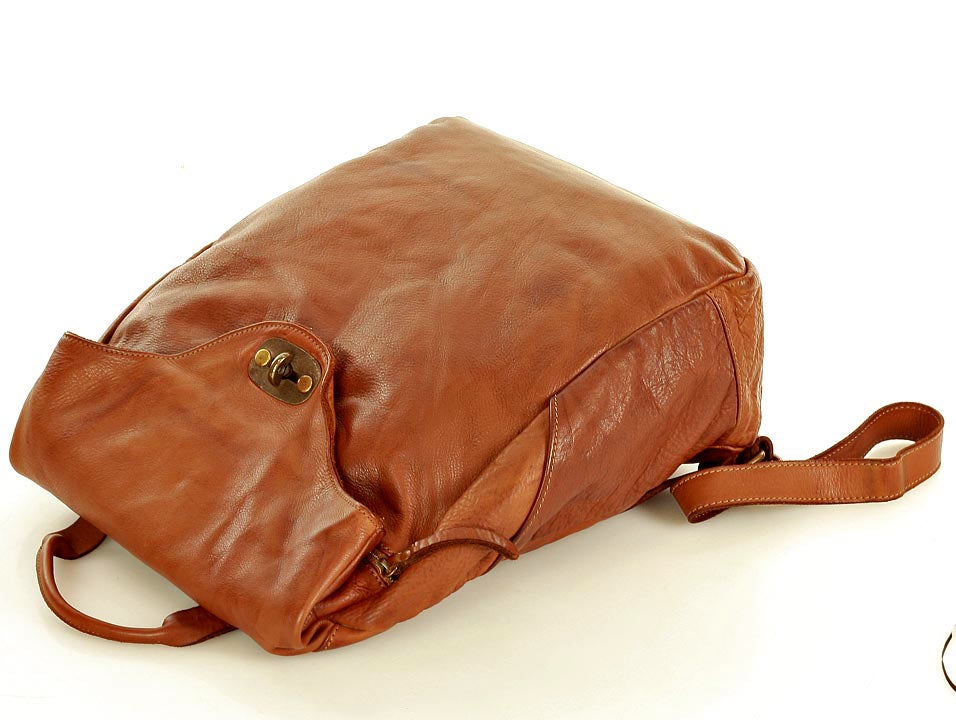 (EXPRESS) PRATO. Large vintage urban backpack leather for women & men