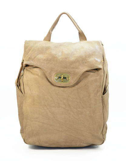 Sac à dos en cuir classique pour femmes et hommes en beige
