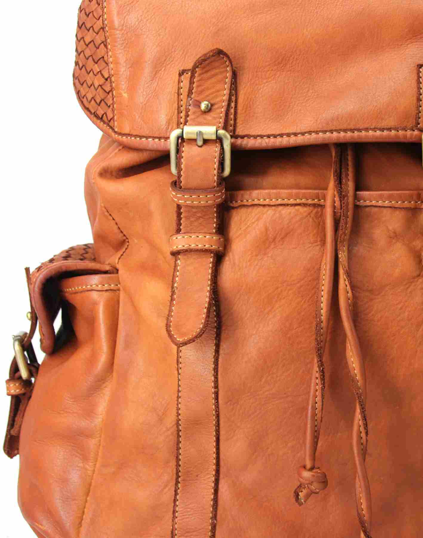 (express) APPIA XL● Large Classic Vintage Leather Backpack with Flap Unisex in Soft Italian Leather