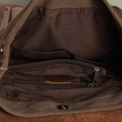 VINTAGE TAR™ Rucksack Tasche Damen aus Canvas & Leder Schultertasche Vintage 