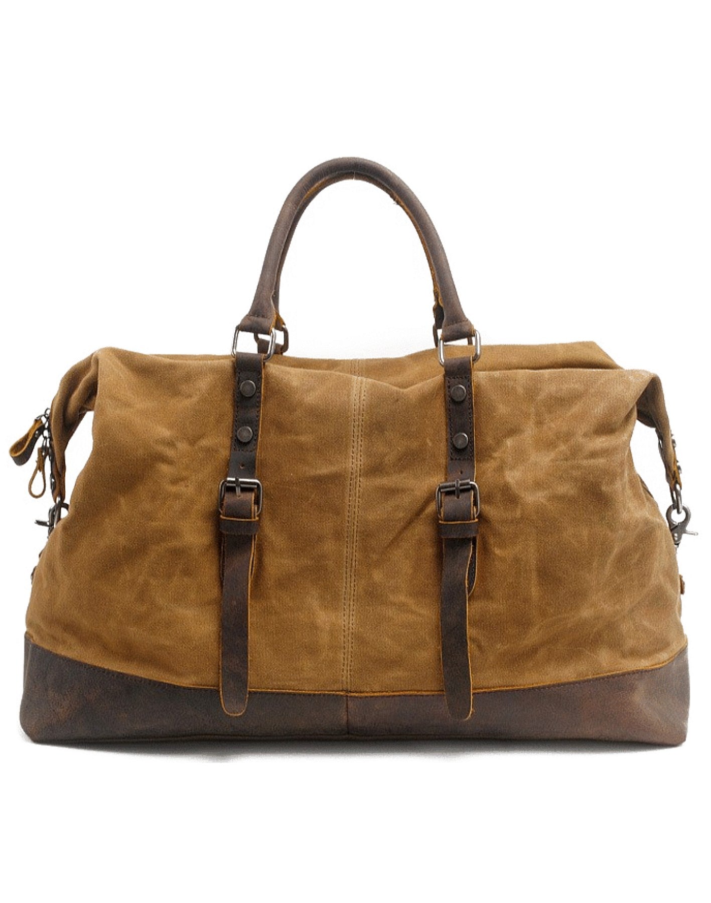 WaxTraveller™ XL canvas travel bag weekender ladies men made of waxed canvas & leather